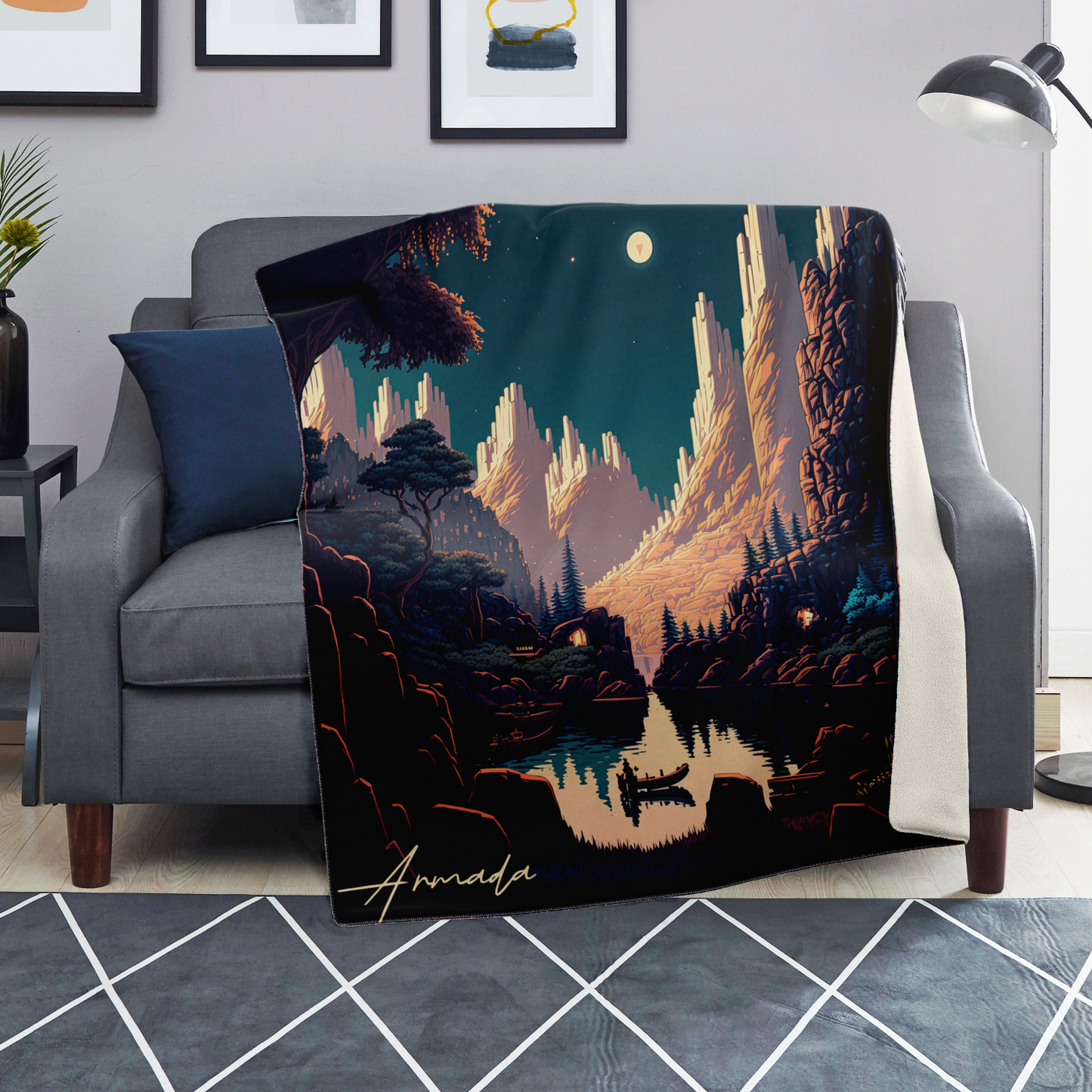 Chasm of the Frost Giants - Premium Microfleece Blanket