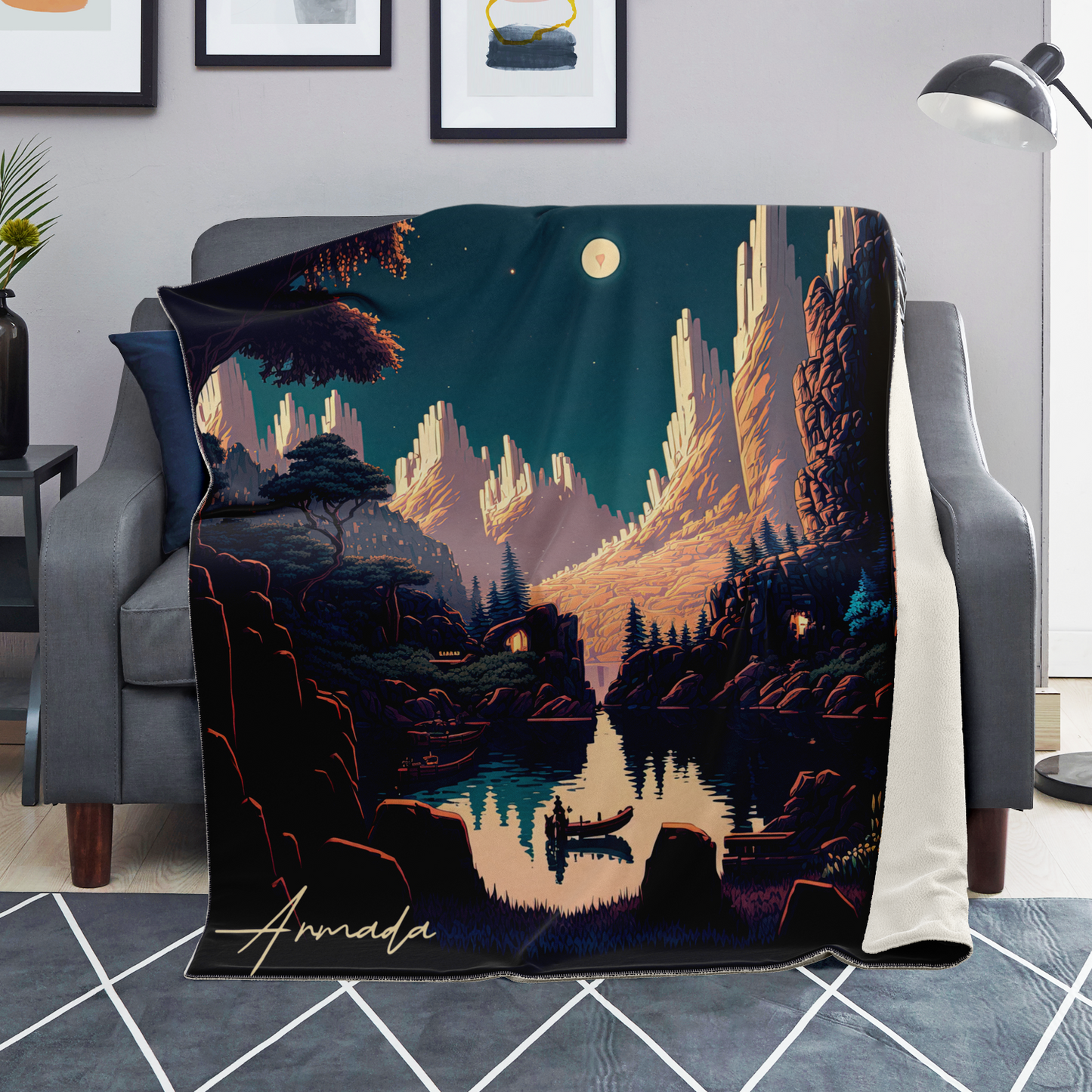 Chasm of the Frost Giants - Premium Microfleece Blanket