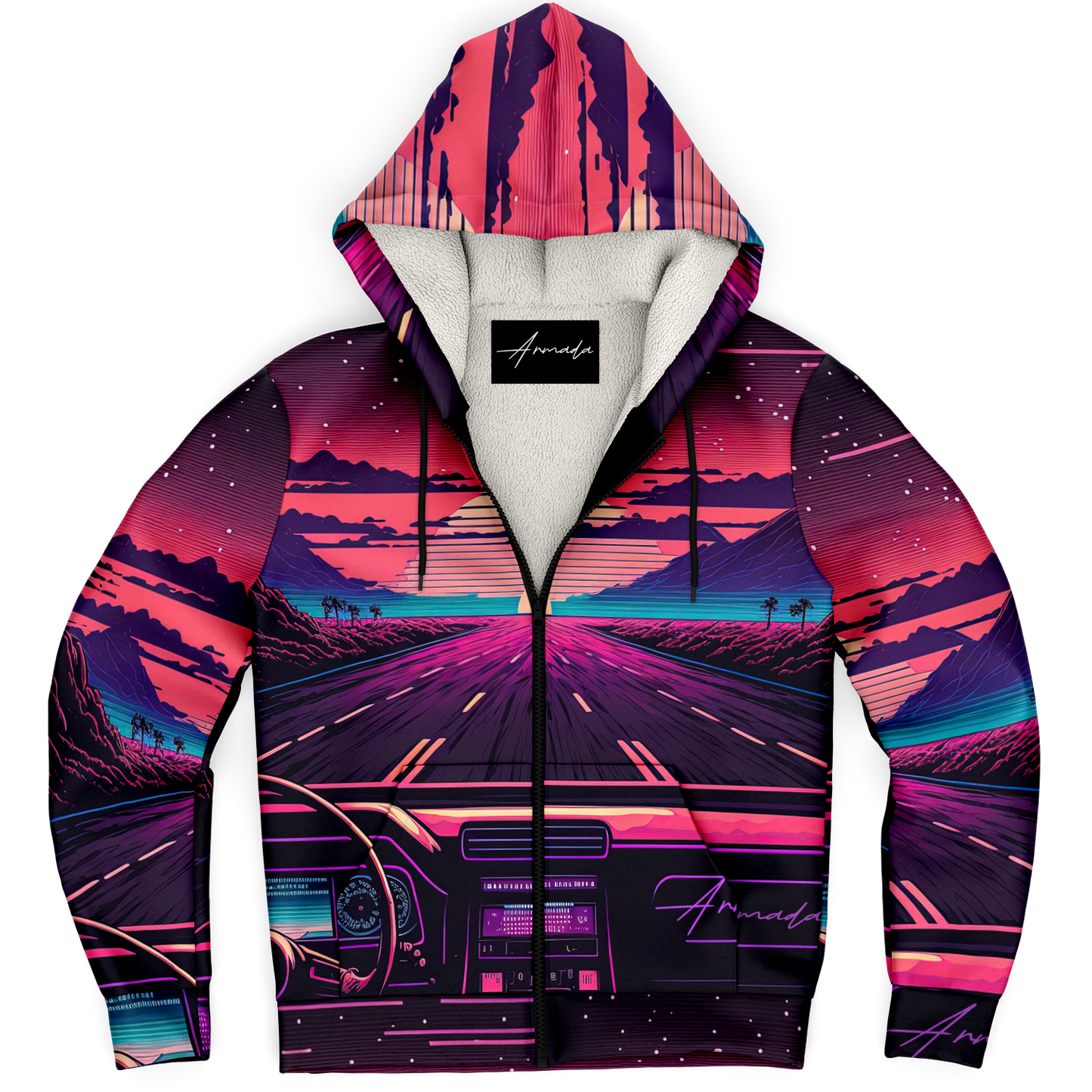 Night Rider - Microfleece Ziphoodie