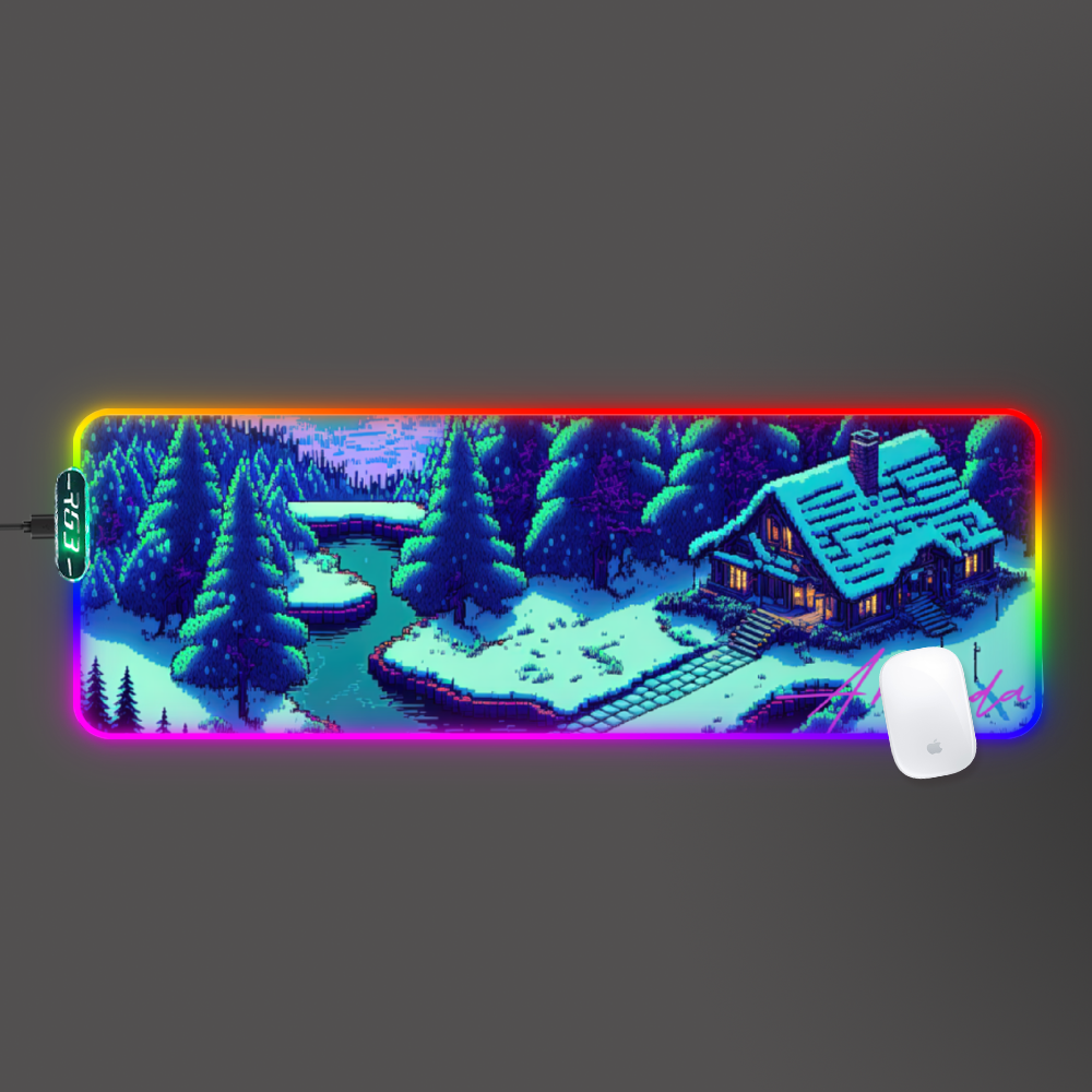Hidden Creek Lodge - Water Proof Rubber Anti-Slip LED Gaming Mouse Pad