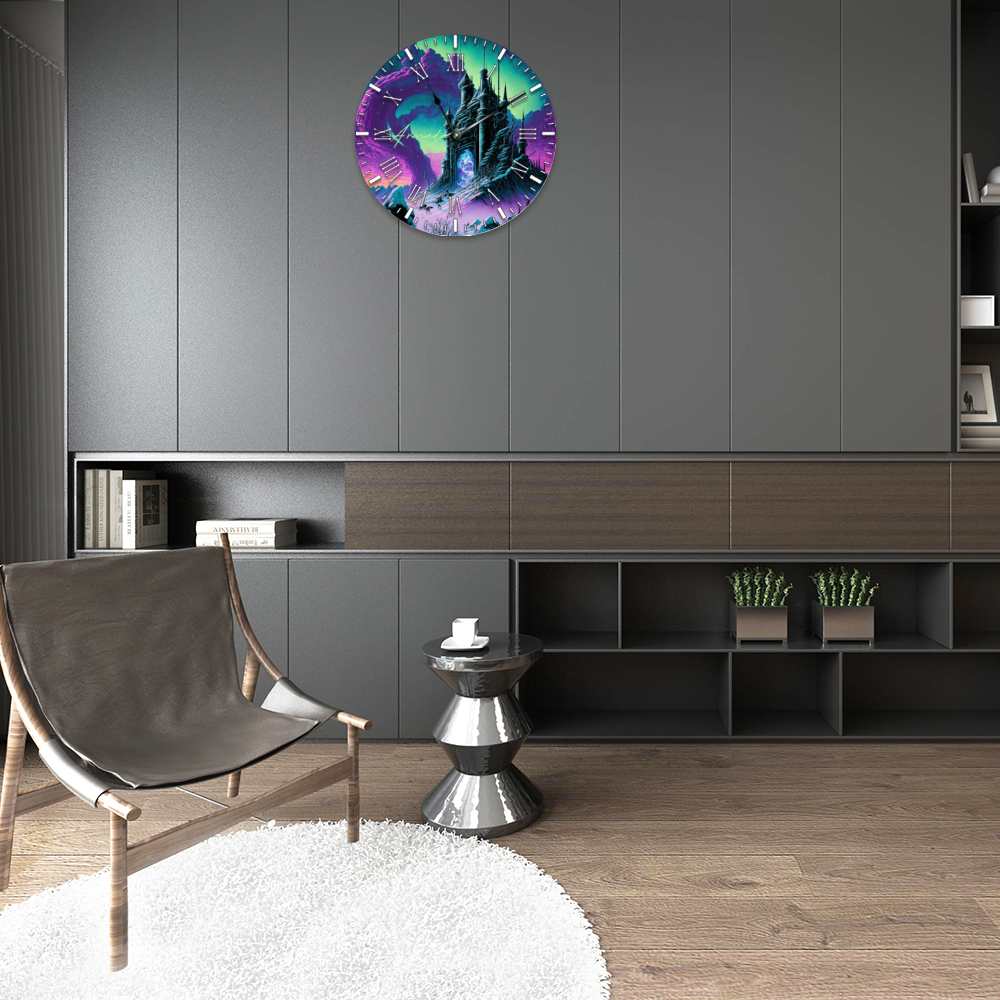 Frosthold Keep - Round Non-ticking Wooden Wall Clock