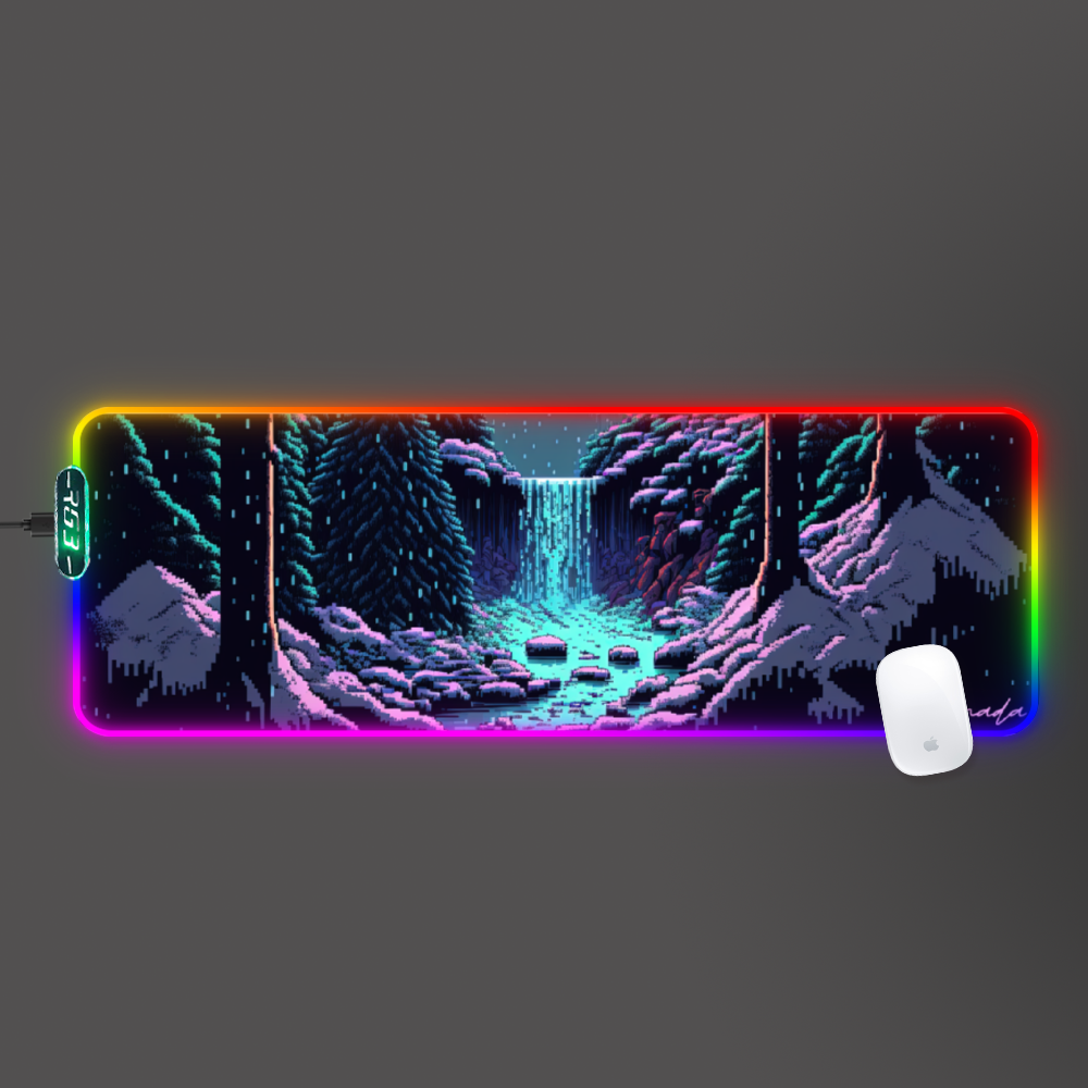 Midnight Falls - Water Proof Rubber Anti-Slip LED Gaming Mouse Pad