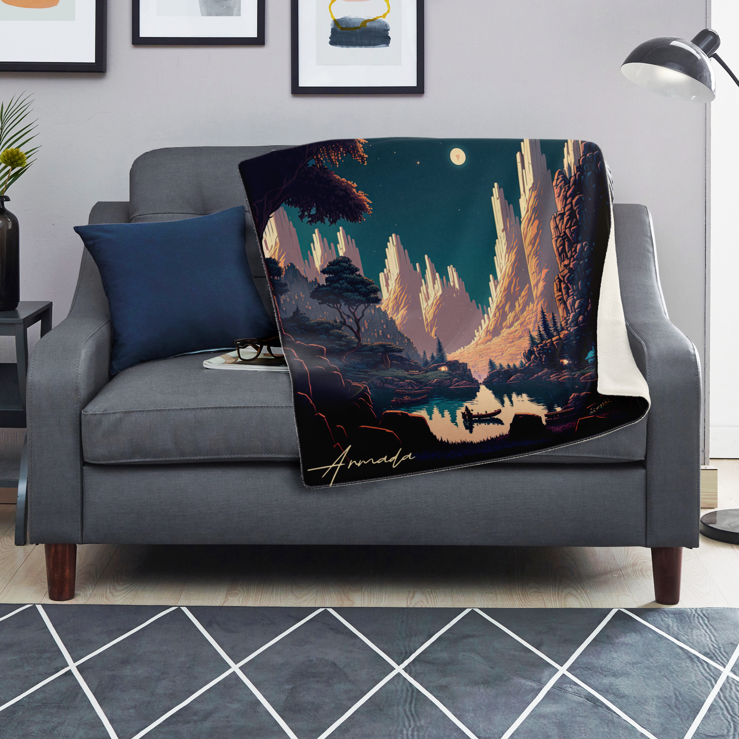 Chasm of the Frost Giants - Premium Microfleece Blanket