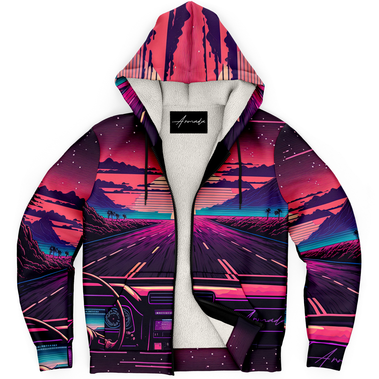 Night Rider - Microfleece Ziphoodie