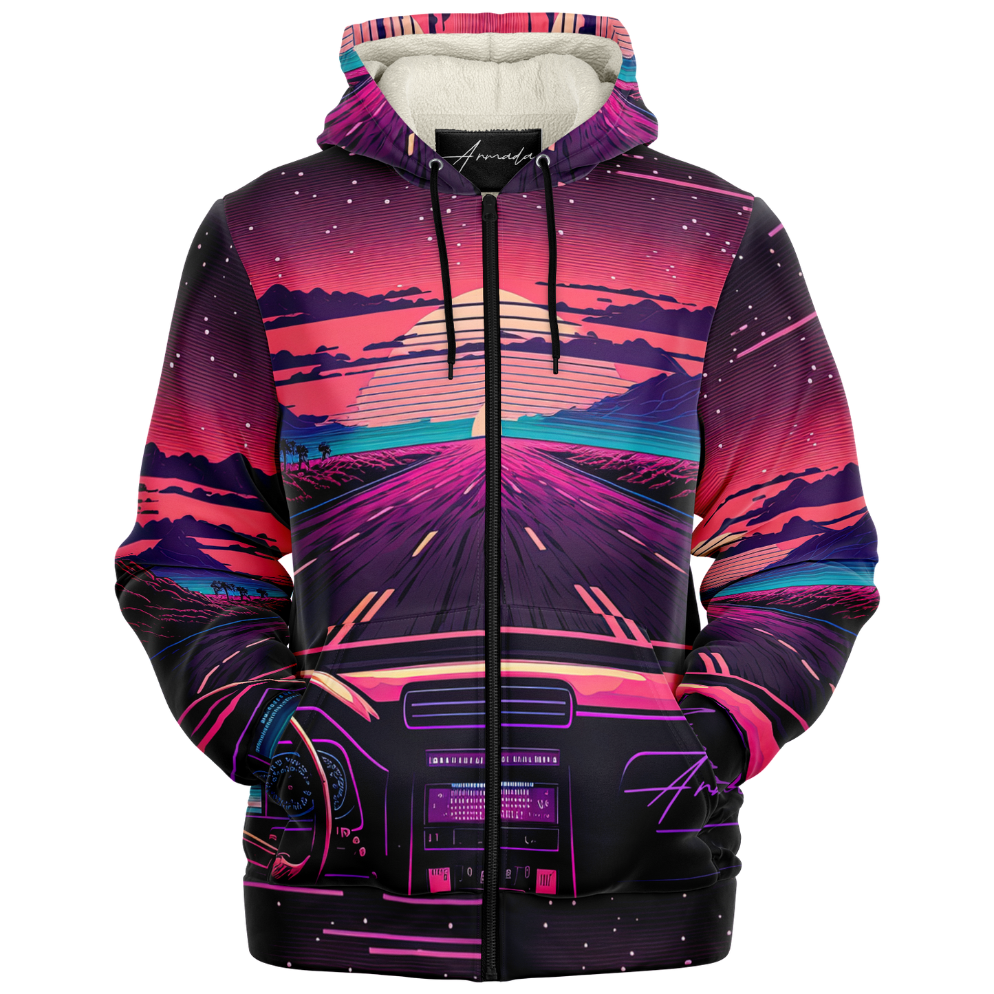 Night Rider - Microfleece Ziphoodie