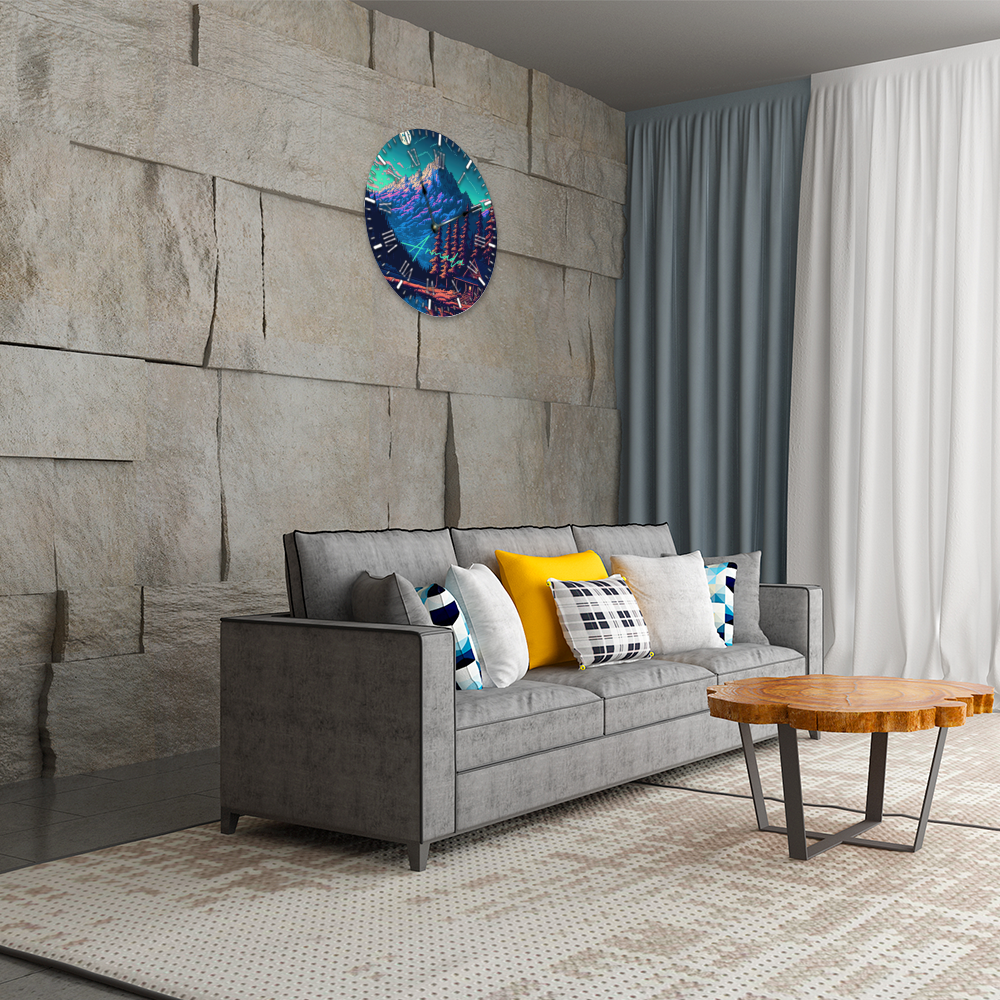 Echo Lake - Round Non-ticking Wooden Wall Clock