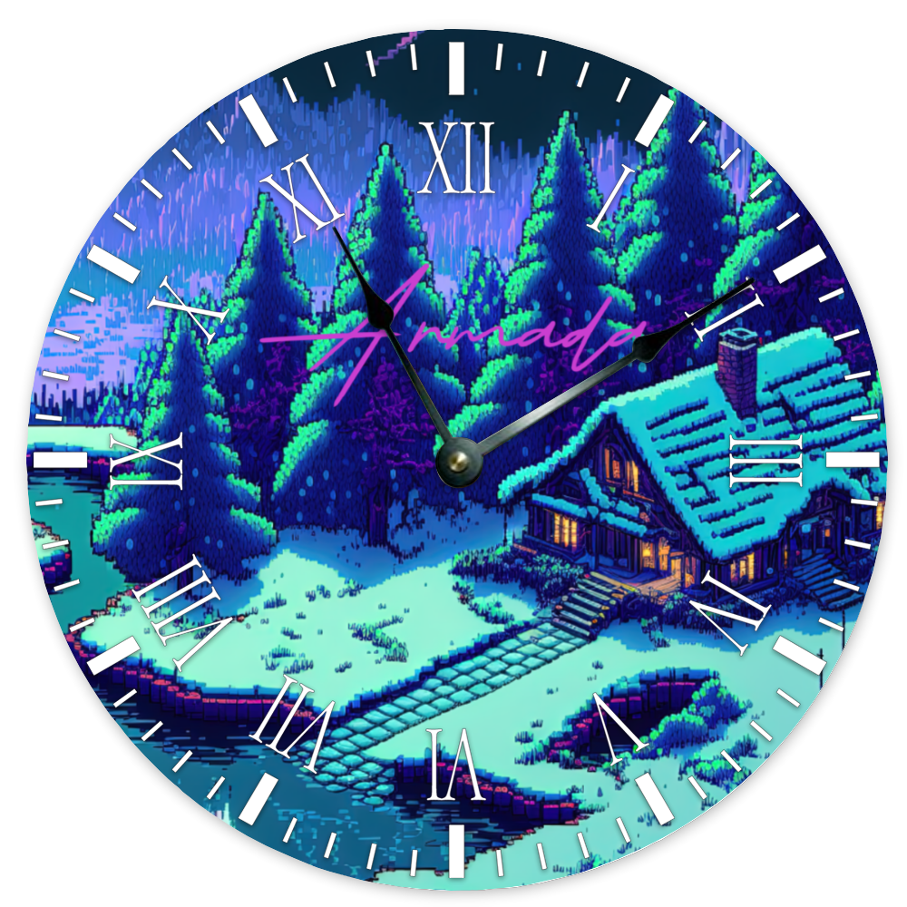 Hidden Creek Lodge - Round Non-ticking Wooden Wall Clock