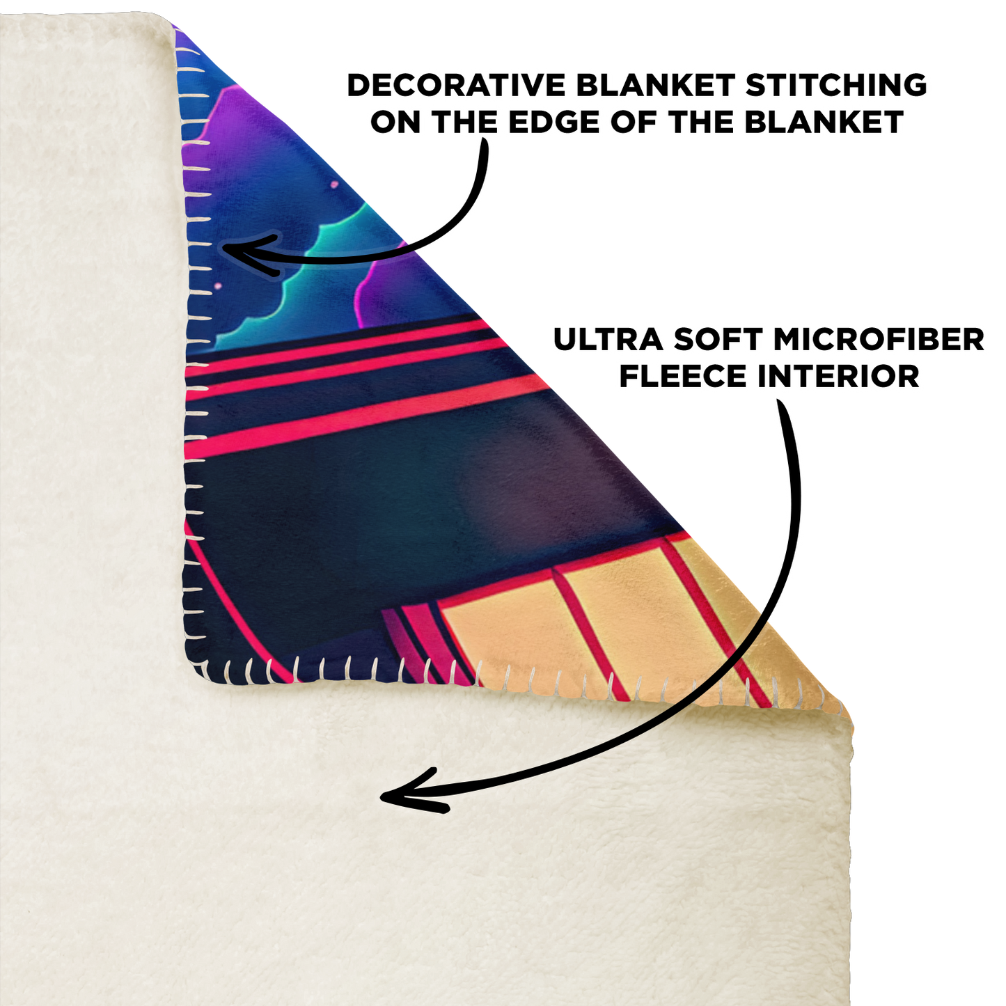 Planet Vaporwave - Premium Microfleece Blanket