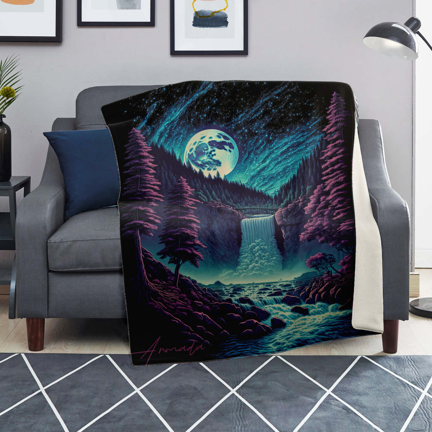 Midnight Solitude - Premium Microfleece Blanket