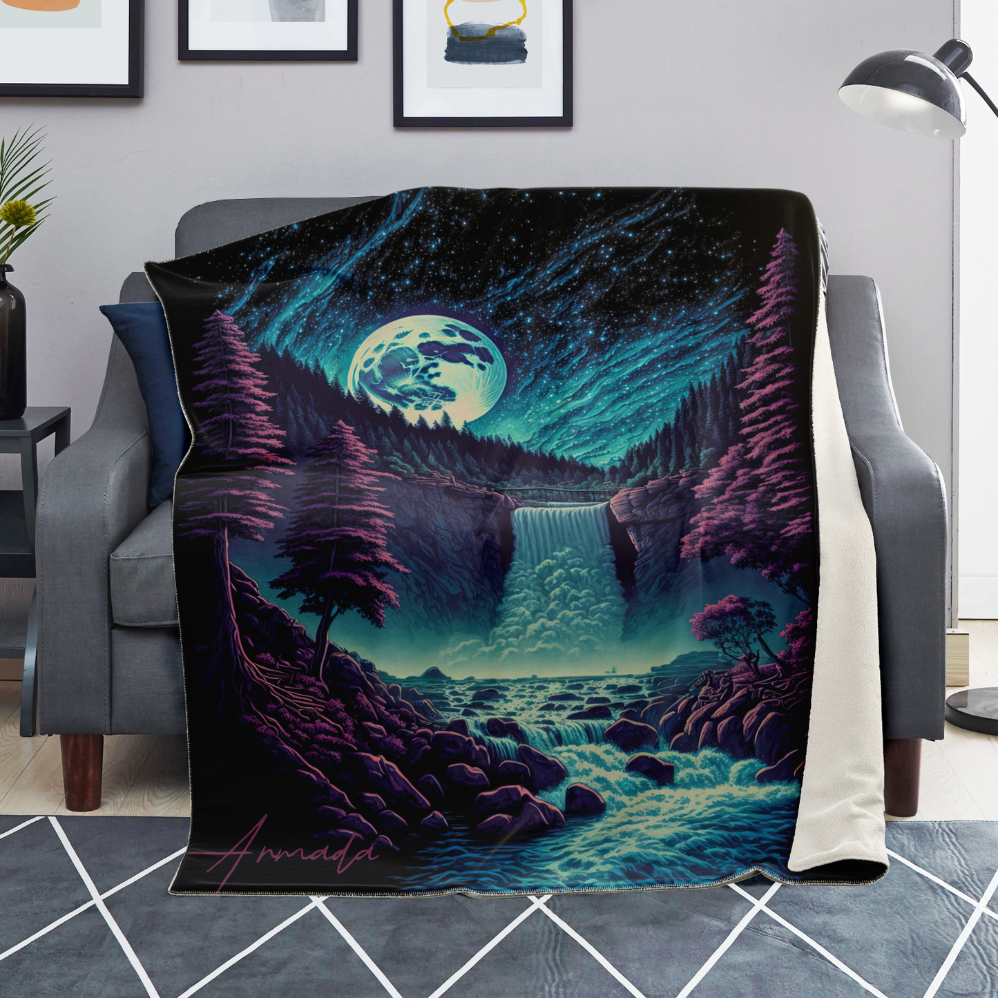 Midnight Solitude - Premium Microfleece Blanket